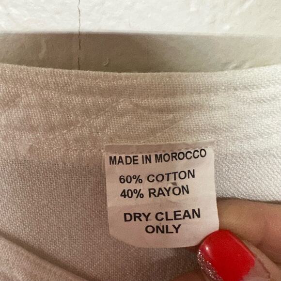 Lagenlook White Sharkbite Hem Top Rayon Cotton Blend Size Large - Picture 4 of 5